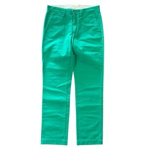 J.Crew Broken In Chino Pants Mens 30x32 Green 100% Cotton Urban Slim Preppy